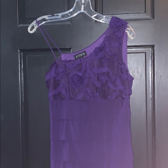Enfocus Studio purple one shoulder dress 10 - Picture 4 of 7